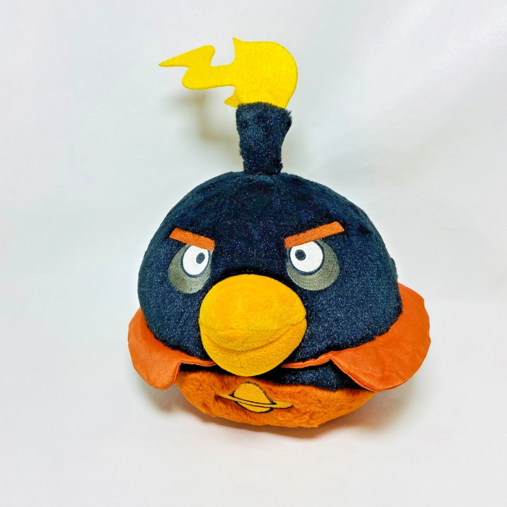 Angry Birds 10" Black Space Bomb Bird Plush No‎ Sound 2012 Rovio Planet Stuffed